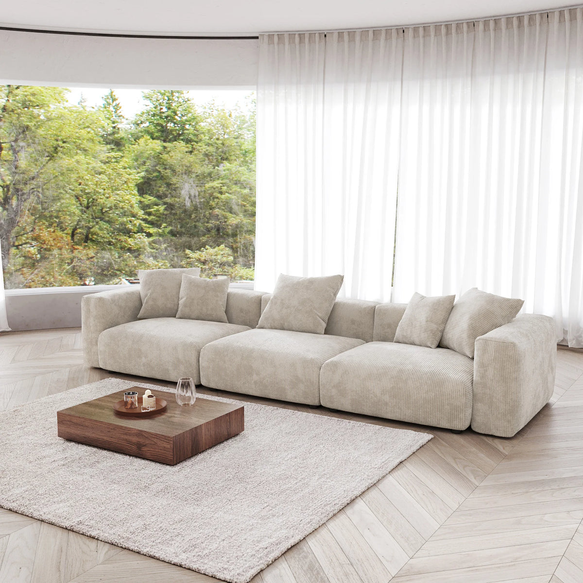 For American Vacuum Compression Black Modular Combination Sofa Sofa Large Corduroy Fabric Sofa Set