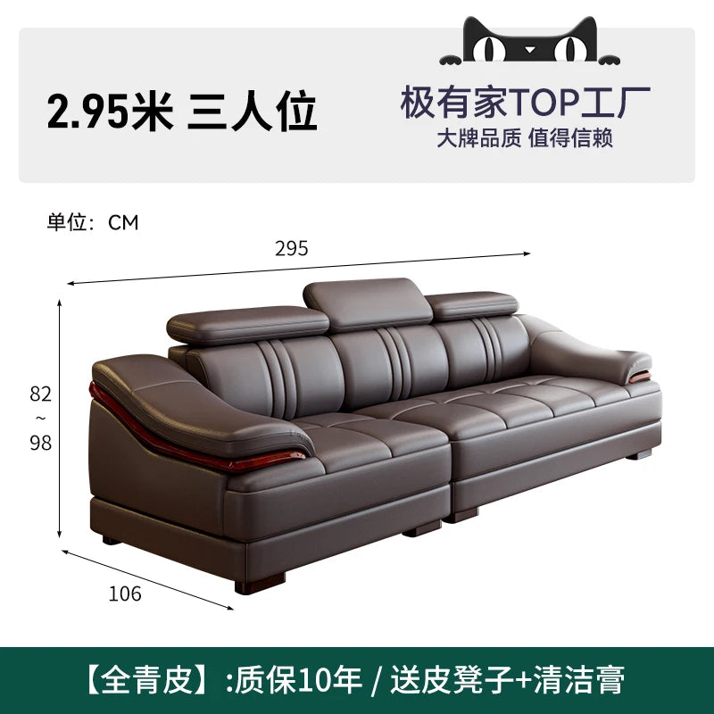 Nordic Genuine Leather Sofas Luxury Armchairs Cinema Comfortable Sofas Living Room Design Fauteuils Salon Home Furniture