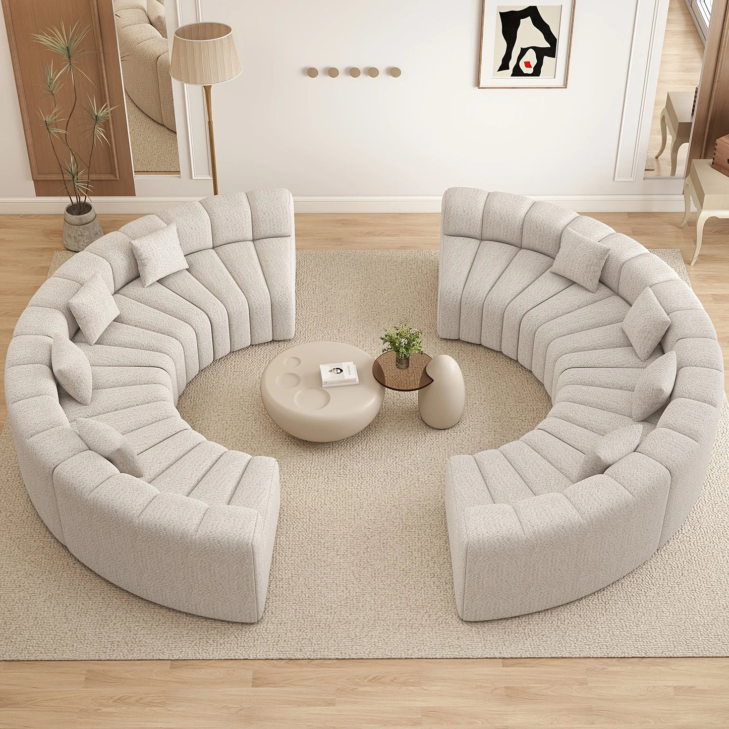 Luxury Modular Sectional Sofa with Chaise - Foam Cushioning, Sectional Cloud Sofa & Symmetrical, Assembly for Modern Living Room