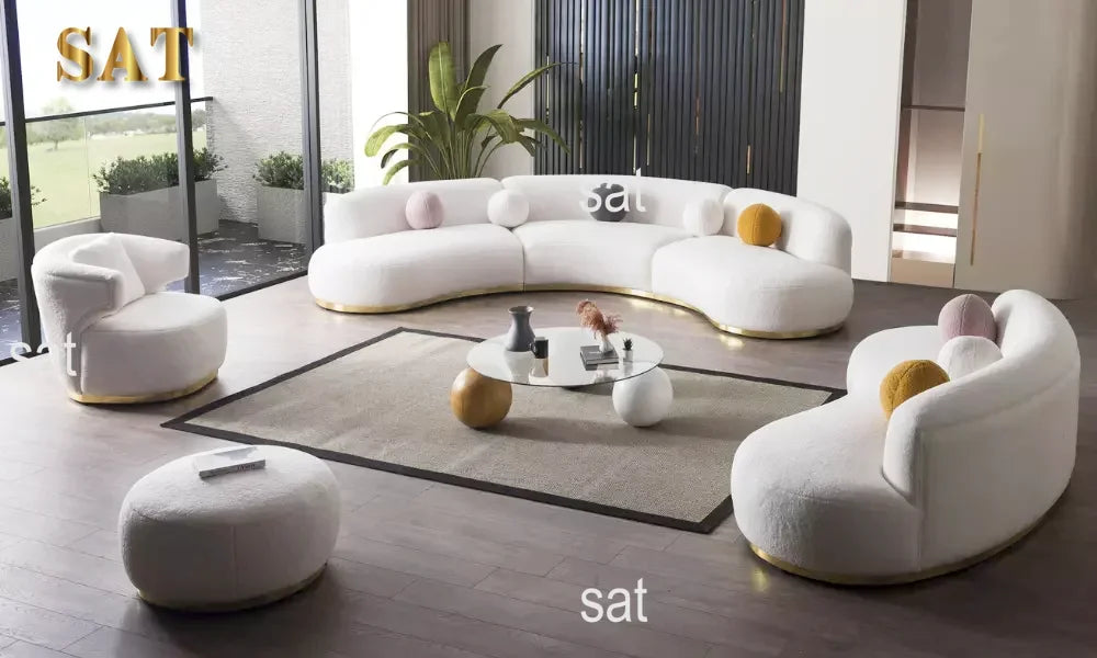 -Modern Luxury Living Room Sofa Set Family Office Furniture Sofa Villa Apartment Living Room Furniture