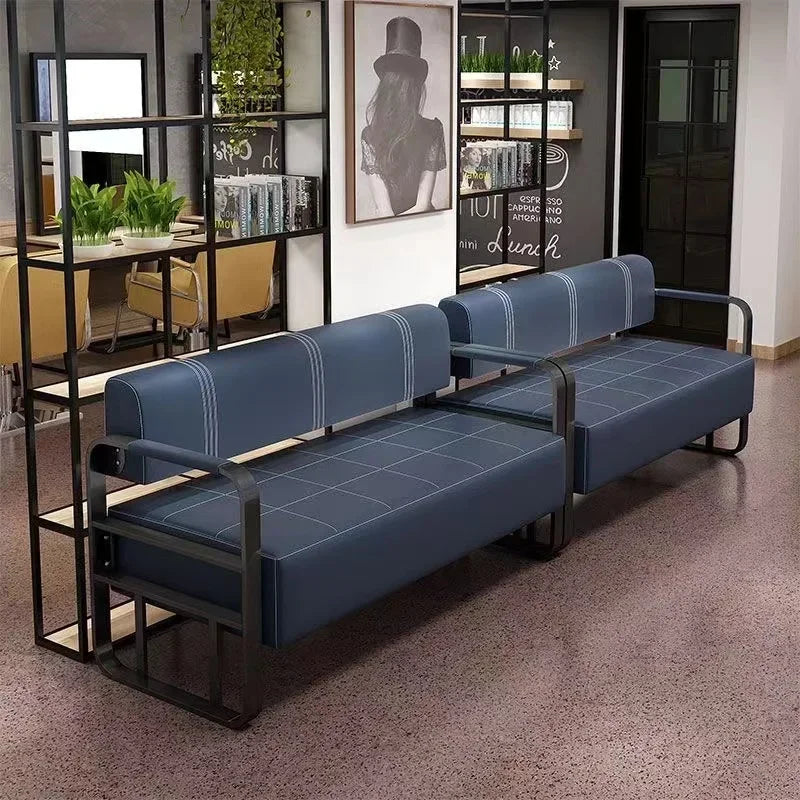 Waiting Area Furniture Gold Metal Frame Leather Double Seats Room Chaircheap And Fine