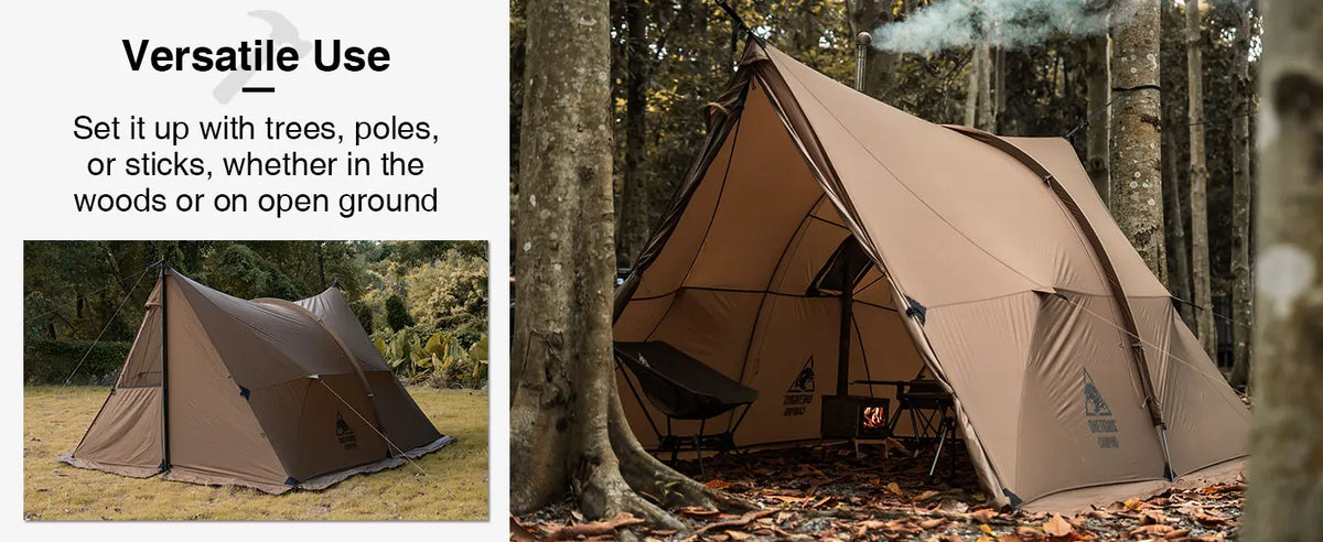 Onetigris ASH Hammock Canopy 4 Person Camping Hot Tent with Stove Jack 4 Season Waterproof Windproof for Survivalist Hiking
