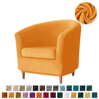Velvet Tub Cover Chair Jacquard Single Seat Sofa Slipcover 1 Seate Living Room  Furniture Couch Washable Club Armchair Cover