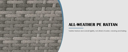 QAZ8-7 Piece Patio Furniture Set Fire Pit Table. Outdoor Conversation Sets Wicker Rattan Sectional Sofa with Coffee TSZ