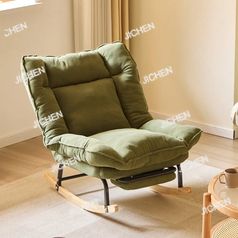 Rocking Chair Reclining Balcony Happy Chair Household Lazy Sofa  Single Comfortable Thickened Leisure  Rocking