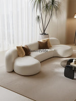 Italian Sofa Living Room Simple Fabric Affordable Luxury Fashion Special-Shaped Arc Cream Style Corner Combination