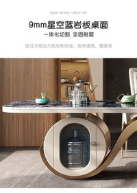Light luxury rock slab table and chair combination modern minimalist design, creative high-end villa office tea table