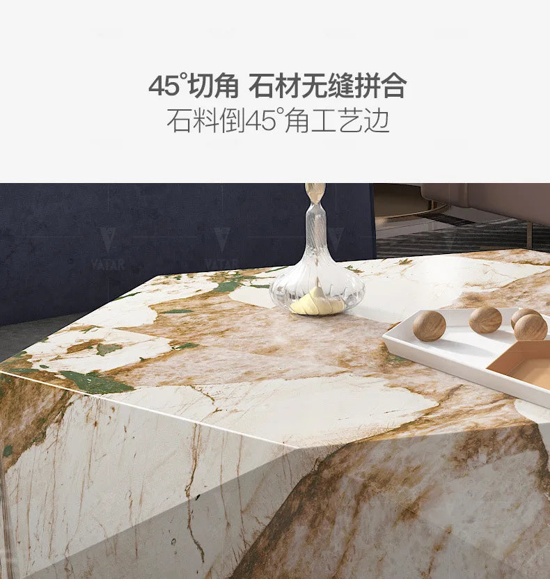 Living room creative water chestnut rock slab coffee table luxury tea table Nordic modern simple diamond rock slab coffee table