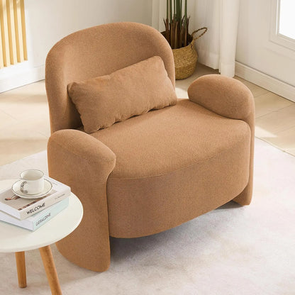 Oversized Accent Chair, Modern Linen Fabric Lounge Armchair for Living Room, Upholstered Comfy Reading Single Sofa, Customized
