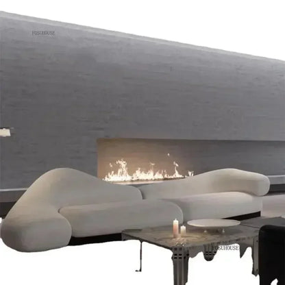 Modern Special-shaped Living Room Sofas Italian Fabric Velvet Sofas Creative Cloud Curved Sofas Living Room Furniture k