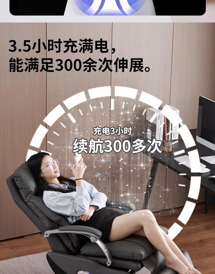 AOLIVIYA Top Layer Cowhide Electric Executive Chair for Home Office Comfortable Computer Swivel Chair Business President Reclini