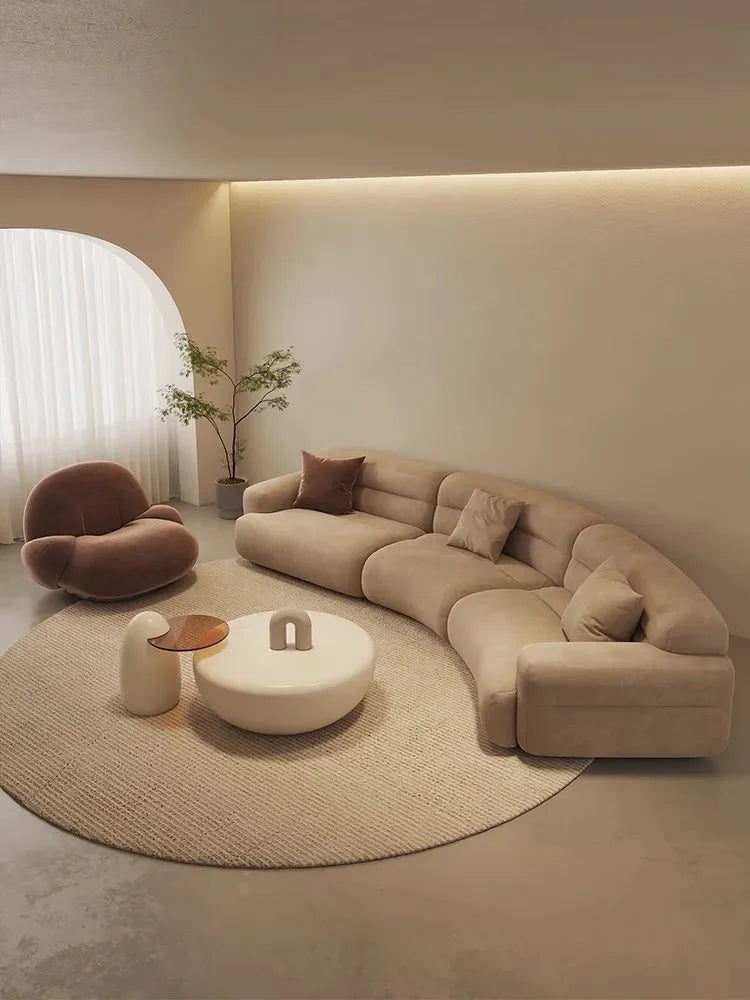 yA38 Italian minimalist corner large arc fabric combination sofa modern beauty salon size apartment