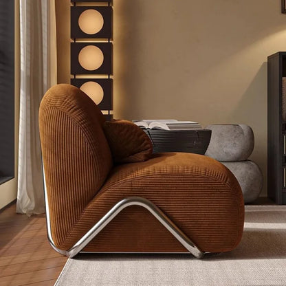 Medieval wabi-sabi wind single sofa living room home hotel homestay reception chair creative designer backrest leisure chair