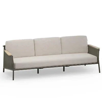 New Chinese solid wood sofa combination Zen walnut color modern villa ash living room solid wood sofa