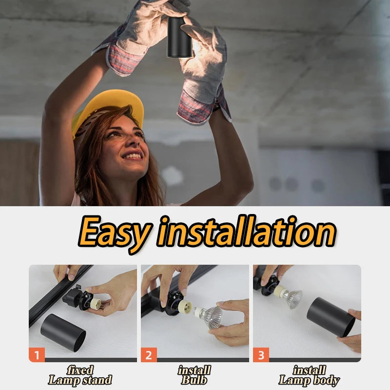 gu10 Light Fixture GU10 Track Light Set Smart Spotlights Replace Dimming Rail Lighting Kitchen Spot Light ceiling 110V Light