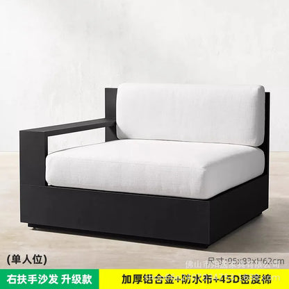 Outdoor high-end sofa villa garden courtyard hotel swimming pool leisure outdoor waterproof and sunscreen aluminum  combination