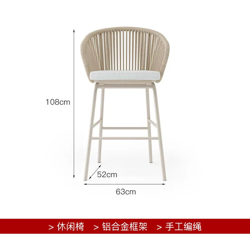 Outdoor rattan sofa, courtyard terrace, balcony, hotel terrace, homestay, garden, leisure rope sofa, coffee table combination