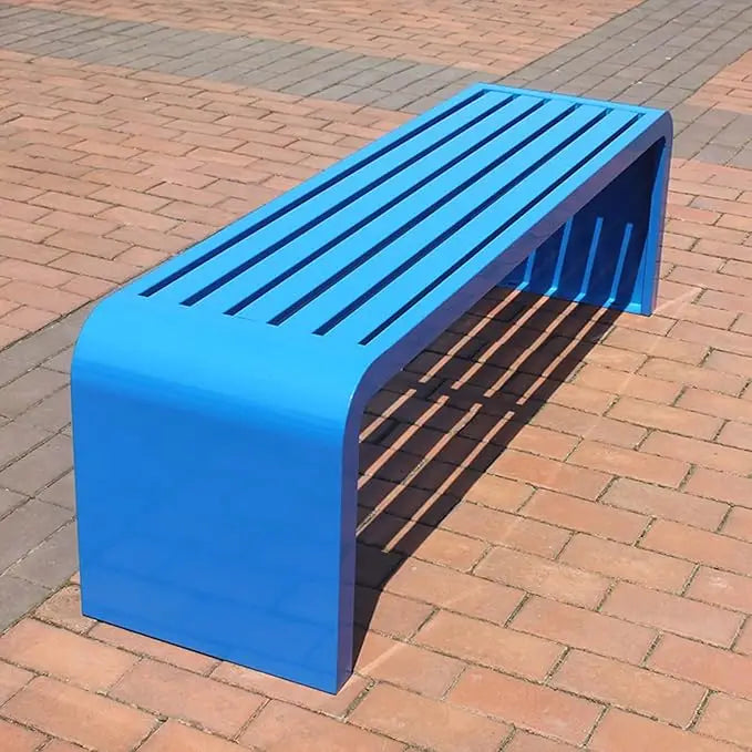 Banc extérieur moderne en acier inoxydable, siège de parc de jardin en métal robuste, banc de parc public Durable pour sièges de rue urbains