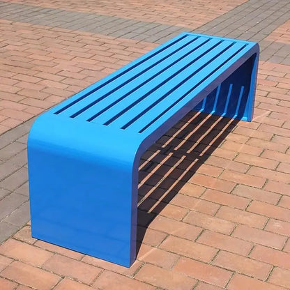 Banc extérieur moderne en acier inoxydable, siège de parc de jardin en métal robuste, banc de parc public Durable pour sièges de rue urbains
