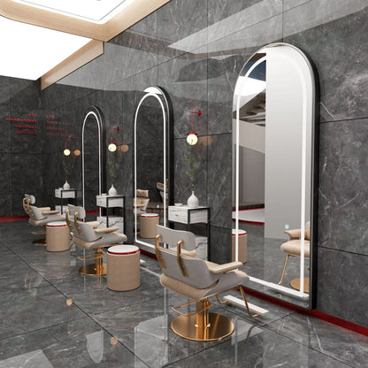 3PCS Professional LED Light Hair Salon Mirror - Large Modern Single-Sided Dressing Station for Barbershop  Styling