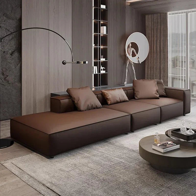 Nordic Minimalist Living Room Sofas Leather Sex Recliner Designer Lounge Sofas Garden Relaxing Designer Divano Salon Furniture