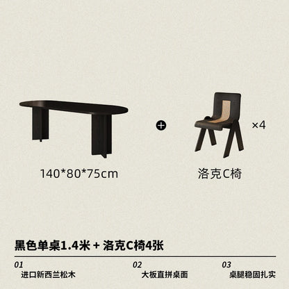 HTT oval dining table and chairs retro living room modern light luxury dining room rock slab home accessories