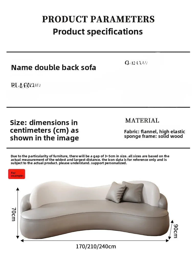 Curved special-shaped leather art sofa Internet celebrity beauty salon clothing store rest area