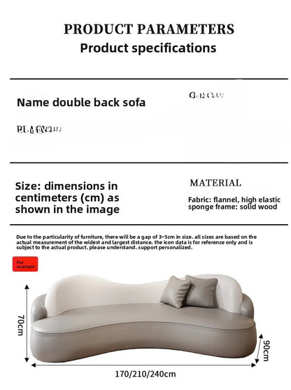 Curved special-shaped leather art sofa Internet celebrity beauty salon clothing store rest area