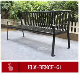Metal Outdoor Bench for Public Park with Cast Iron Bench Legs