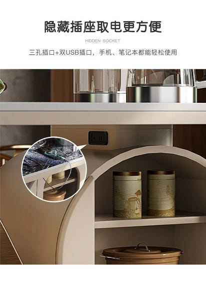 Light luxury rock slab table and chair combination modern minimalist design, creative high-end villa office tea table