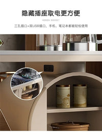 Light luxury rock slab table and chair combination modern minimalist design, creative high-end villa office tea table