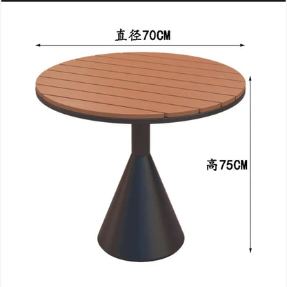 Leisure Sun-Proof Outdoor Bistro Set Small Round Table for Restaurant Music Bar and Patio Lounge Dining