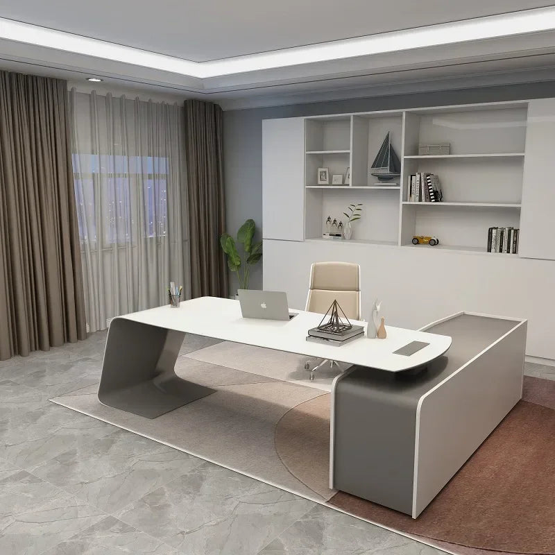 Minimalist Luxury High-end Designer Office Desk Fashionable High-end Modern Simple European Aesthetic Scrivania Trendy Furniture