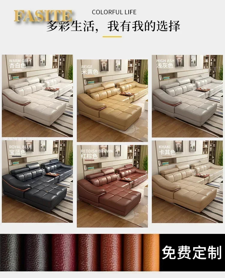 Premium Top Notch Long Lasting Genuine Leather Sofa Cowhide Top Layer, Large And Small Unit, Living