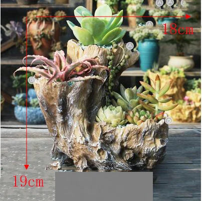 American Broken Root Shape Succulent Resin Flower Pot Outdoor Balcony Furnishing Crafts Garden Villa Vase Ornaments Decoration