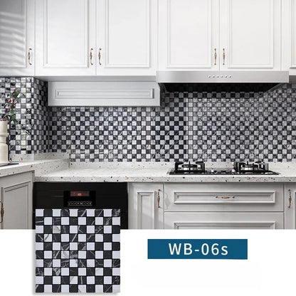 Self-adhesive Metal Mosaic Tiles Aluminum Composite Backsplash Gold Windmill Mosaic Glass Self-adhesive Kitchen Wall Decoration.