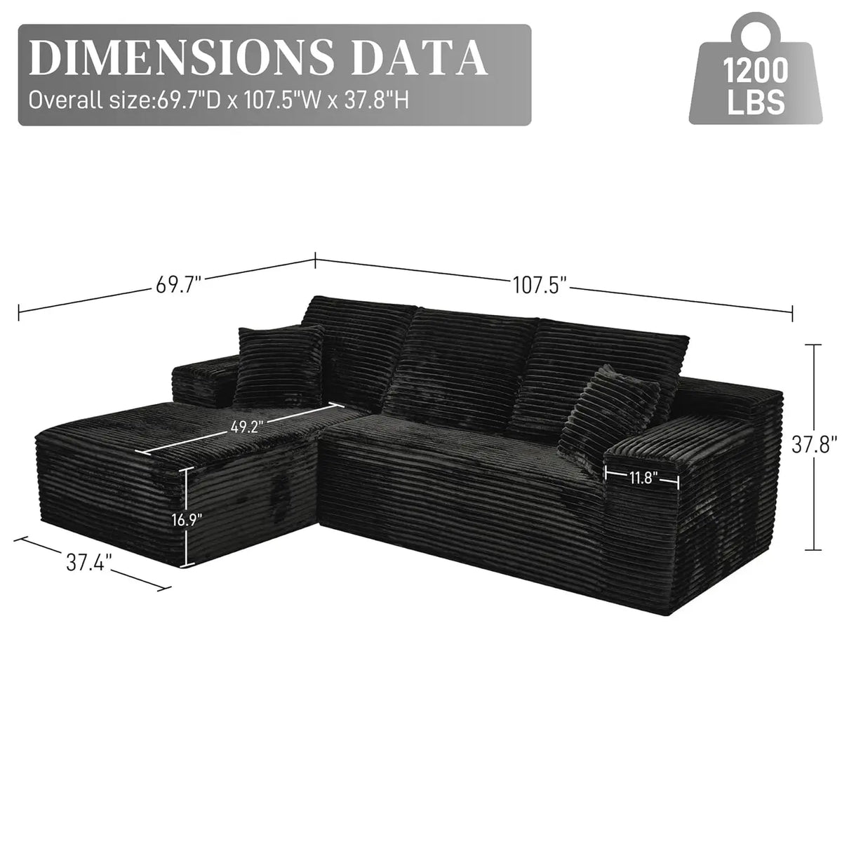 Unisofa Luxury Nordic Corner L Shaped Sectional Bedroom Living Room Use Frameless Compressed Spring Boneless Sofa