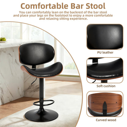 JHK – chaise d'ordinateur de bureau ergonomique pivotante et réglable, Support lombaire en cuir PU avec dossier et repose-pieds pour le bureau