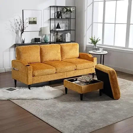 #For L-Shaped Modular Sectional Sofa, 3-Seater Comfy Cloud Couch with Ottoman/Chaise & 5 Pillows for Living Room Bedroom&