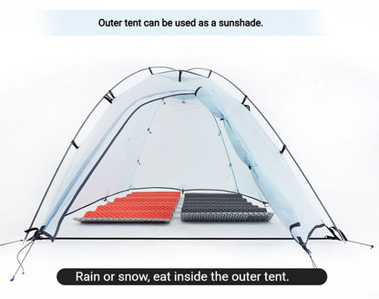 2 Person Ultralight Backpacking Tent Waterproof 3000mm 10D Nylon Double Layer Windproof Tent Camping Hiking Trekking Outdoor