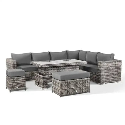 Waterproof Patio Sofa Set PE Wicker Rattan Sectional Outdoor Furniture Handmade Aluminum Contemporary Garden Rattan Sofa Set