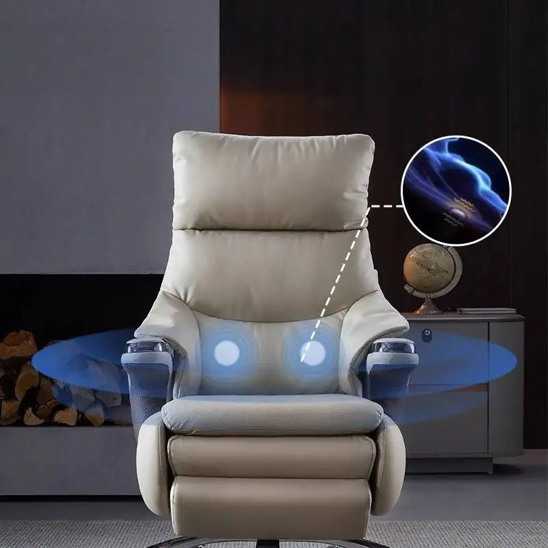 Swivel Beige Office Chair Reclining Adjustable Designer Relaxing Office Chairs Comfortable Wheels Gaming Stuhl Home Furniture