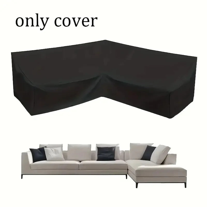 Heavy-Duty Outdoor V-Shaped and L-Shaped Sofa Cover – Weather-Resistant UV-Protected Oxford Fabric with Secure Buckle Closure