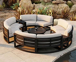 Modern solid wood furniture with cushions Sofa set Living room Garden courtyard Hotel combination L shape