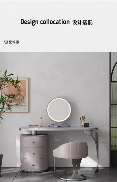 light luxury French luxury stone dresser chest cabinet integrated solid wood modern bedroom high-end makeup table