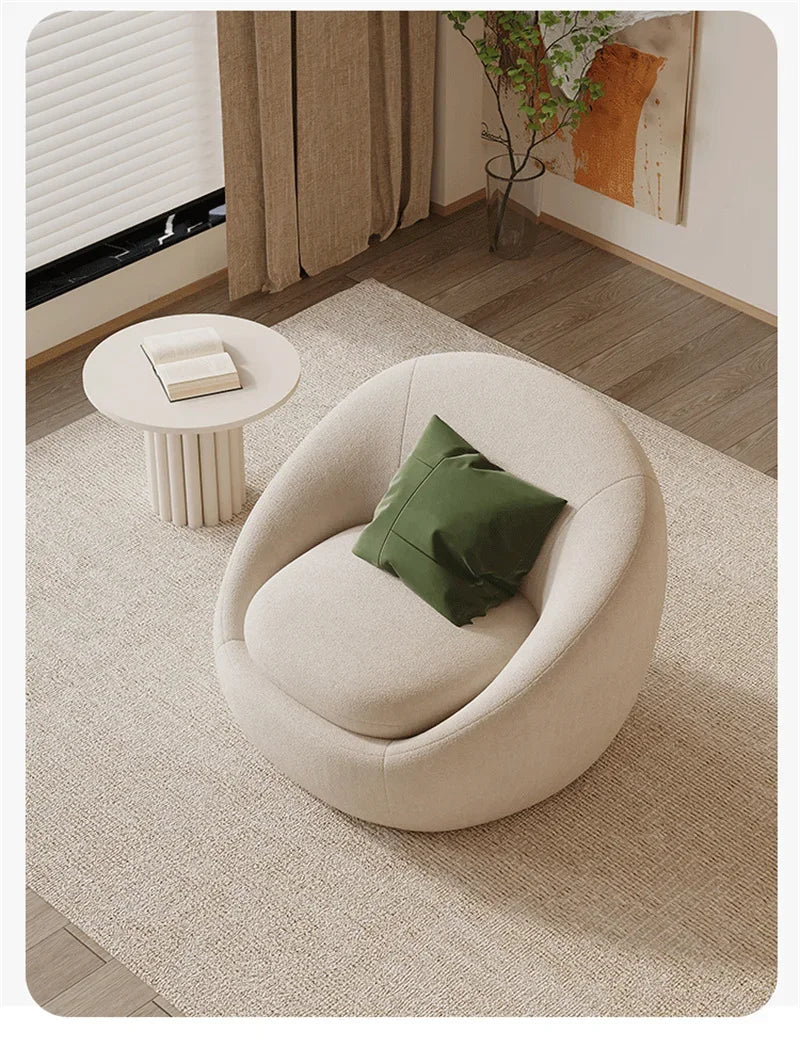 Simple Fabric Living Room Chairs Minimalist Nordic Creative Beauty Salon Lounge Chair Table Home Single Lazy Sofa Backrest Chair