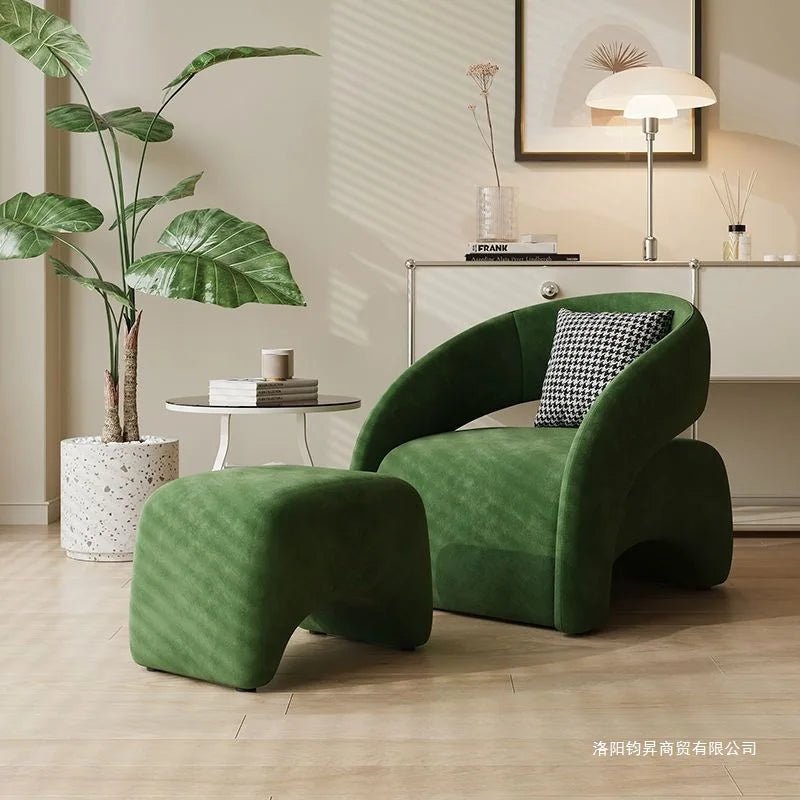 French cream style single sofa chair Nordic small apartment living room lazy sofa