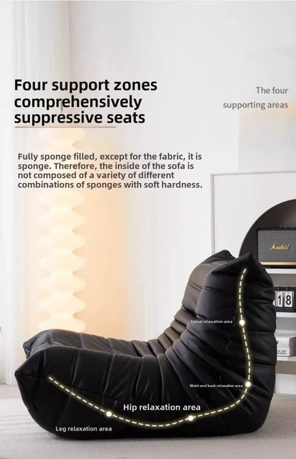 Togo caterpillar sofa balcony leisure bedroom living room reclining sleeping lazy sofa cream wind single recliner