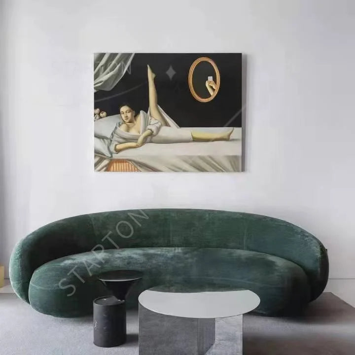 Semicircle Curved Sectional Sofa Living Room Modern Velvet Boucle Fabric Julep Sofa