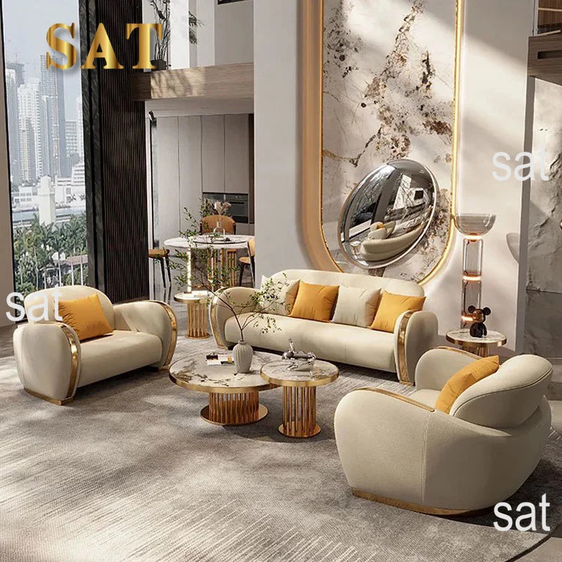 uj-Italian Design High Quality Luxury Living Room Sofa Set Home Furniture Custom Modern Leather Sectional Sofa*